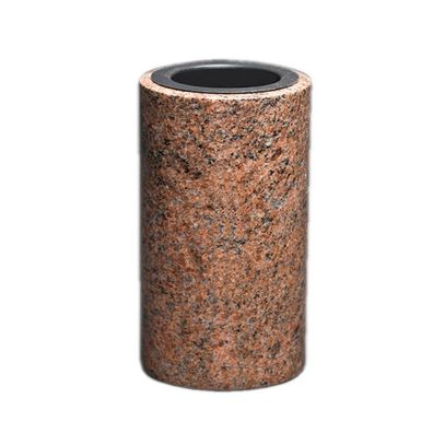Grabvase Granit Multicolor massiv poliert Friedhofsvase Grab Deko wetterfest Stein