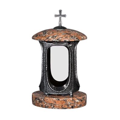 Grablicht Kapustino Granit Grableuchte barockes design Grabschmuck Friedhof Edel