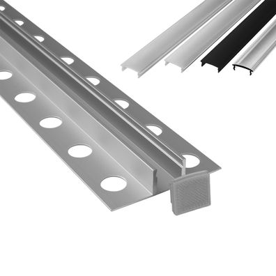 T77 LED Alu Fliesenprofil Bordüre 10mm silber
