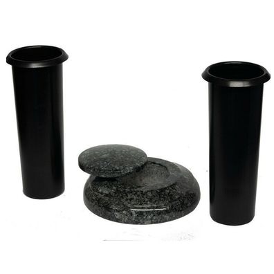 versenkvase grabvase versenkbar mit Deckel Granit Azul Noche Ø 18cm