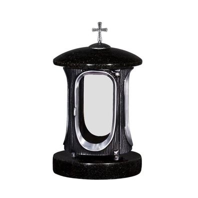 Grablicht Grab lampe Grableuchte aus Granit schwedisch black Grabschmuck Design