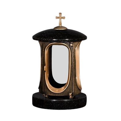 Grab-lampe Grableuchte aus Granit Grablicht - Granit schwarz
