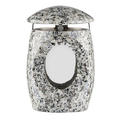 Grablampe Grablaterne Grableuchte aus Granit Schlesisch II Glaszylinder Friedhof