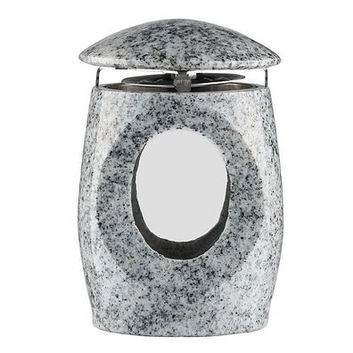 Urnen Grablampe / Grableuchte Granit Viscont White - Grablicht & Grabschmuck