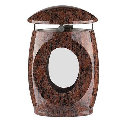 Grablampe Grablaterne Grableuchte Glaszylinder aus Granit Vanga II Grabschmuck