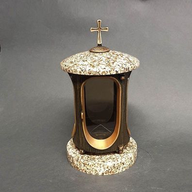 Grablampe Grablaterne Granitlicht Grabschmuck Grableuchte - Granit yellow