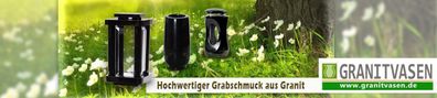 Vanga Grablaterne Grablampe Grabschmuckset Grablampe und Vase aus Granit Vanga