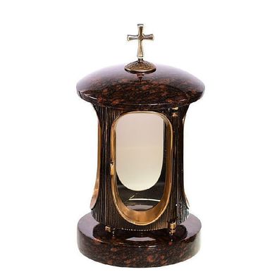 Grablampe Grablaterne Grablicht Grab Lampe aus Granit Ruby star Grabschmuck Edel