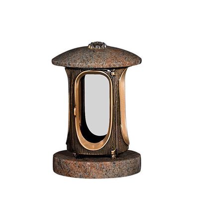 Grablampe Granit Grab-lampe Granitschmuck Multicolor Grableuchte - Granit Multicolor