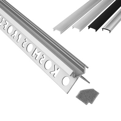 C-T77 LED Alu Fliesenprofil Ecke aussen 12mm silber