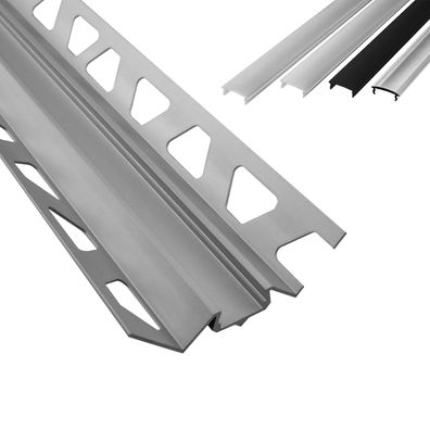 IN-T77 LED Alu Fliesenprofil Ecke innen 10mm silber
