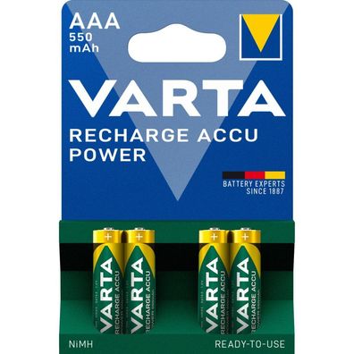 Recharge Accu Power AAA 550 mAh (4 Stück, AAA)