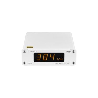 Topping D10s USB DAC ES9038Q2M XMOS XU208 DSD256 32Bit 384kHz Silber