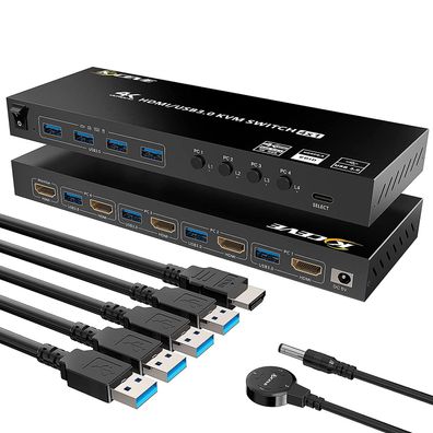 KVM HDMI Umschalter 4 Port USB 3.0 4K 60Hz Defekt