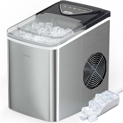 Silonn Eiswuerfelmaschine 9 Wuerfel in 6 Min 12 kg je 24h kompakt