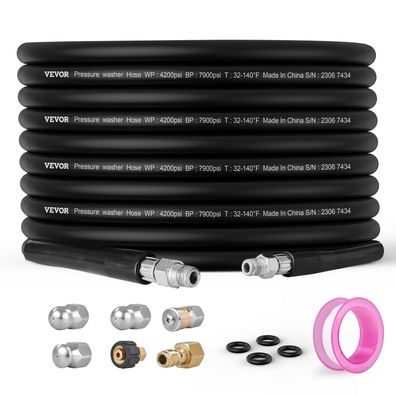 Rohrreinigungsschlauch Set M22-14mm max. 289,58bar 4x Spréhdésen PVC