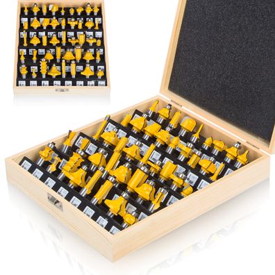 43-teiliges Fräser Set 1/2 Zoll Schaft Wolframkarbid Holzfräser