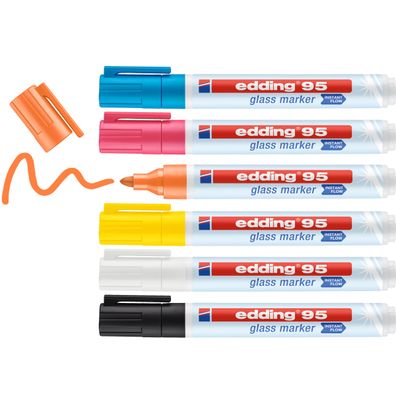 edding 95 Glasmarker sortiert 6St set