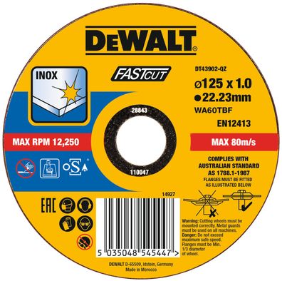 DEWALT Trennscheibe 125x1x22,23 mm Inox DT43902-QZ