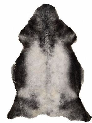 Schaffell Echt | Weiß-Grau-Schwarz, ca. 118 cm | Kurzflor | Öko gegerbt
