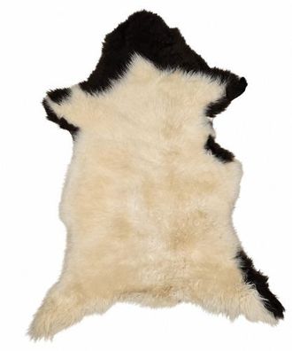 Schaffell Echt | Weiß-Braun, ca. 100 cm | Naturfell | Öko gegerbt