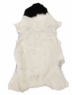 Schaffell Echt | Weiß-Schwarz, ca. 103 cm | Kurzflor | Öko gegerbt