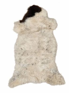 Schaffell Echt | Weiß-Grau-Braun, ca. 105 cm | Naturfell | Öko gegerbt