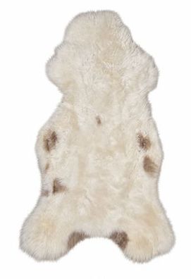 Schaffell Echt | Weiß-Beige, ca. 112 cm | Naturfell | Öko gegerbt