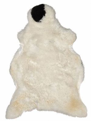 Schaffell Echt | Weiß-Schwarz, ca. 112 cm | Kurzflor | Öko gegerbt