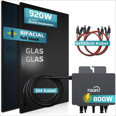 SUNNIVA® Balkonkraftwerk max 920W/800W mit TSUN Wechselrichter Solaranlage