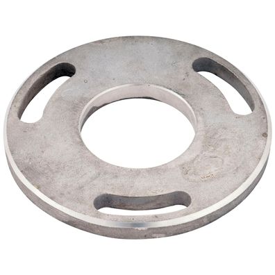 croso Bodenplatte mit 3 Langlöchern, ø 100 mm, Loch ø 43 mm, delstahl V2A