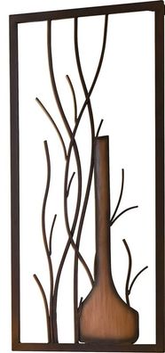 Gilde Metall Wandbild Vase handbemalt beige, raun Breite 40 cm Höhe 80 cm 68703