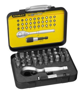 Stanley Bit-Satz 32-tlg Bithalter + Miniknarre 1-13-904