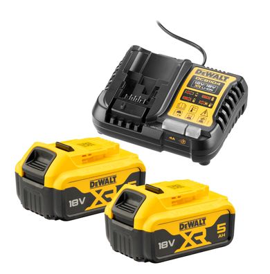 DeWALT Akku-Kit (2x 18V/5Ah plus DCB1104) DCB1104P2-QW