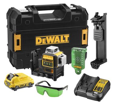 DEWALT Multilinienlaser, Grün, 3x360°, 10,8V DCE089D1G-QW
