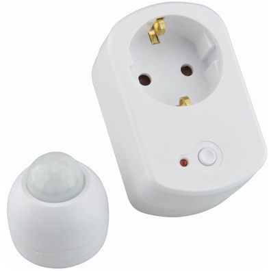 Zwischenstecker mit Funk-Bewegungsmelder 15m 100° Funk-Steckdose Sensor Melder