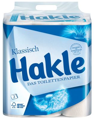 Hakle Toilettenpapier Klassisch weiß 3-lagig 24 Rollen