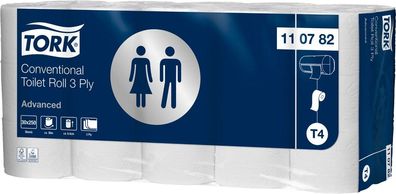 Tork Advanced extra weiches Toilettenpapier Kleinrolle T4 30 x 250 Blatt