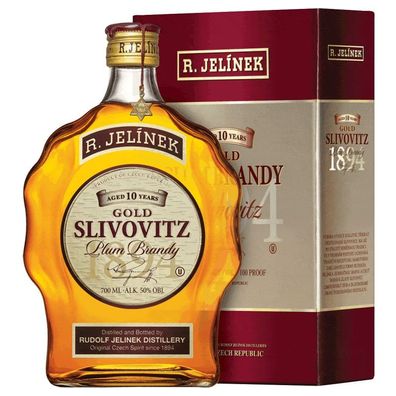Jelinek Slivovitz Gold 10 Jahre Koscher 0,7 l - im Holzfass gereift