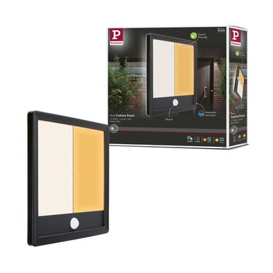 Paulmann Lamina LED Aussenleuchte Sensor IP44 250x250mm 14W Schwarz