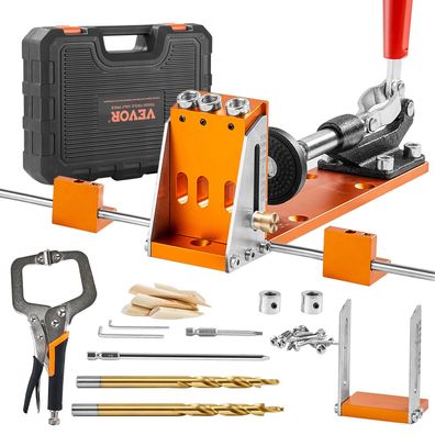VEVOR Taschenloch Bohrlehre Set Aluminium Débelhilfe fér Holzbearbeitung