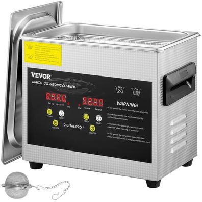 VEVOR 3 L Ultraschallreiniger digital 200 W Heizung 120 W Teilereiniger