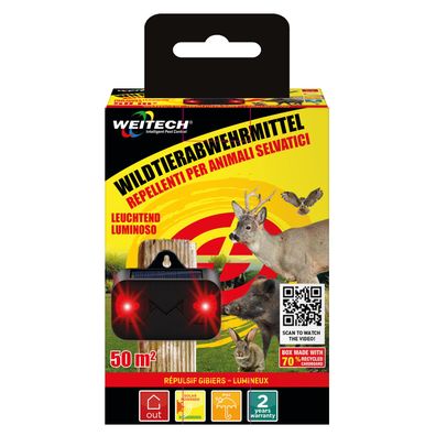 Weitech Wildabwehr - sendet rote Lichtblitze aus