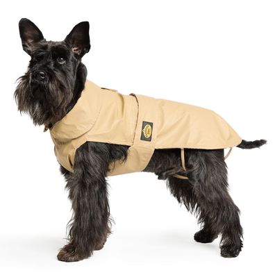 Fashion Dog Hunde-Regenmantel mit Tartan-Futter, beige