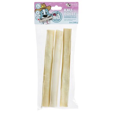 Lov&Ed Rinderhautkaurolle 3 Stück, 240g - langanhaltender Kauspaß für alle Hunde