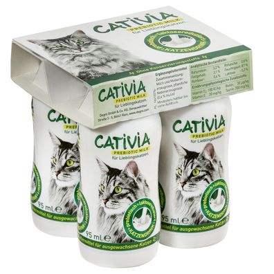 Cativia Katzenmilch 4x 95ml - gesundes Wohlbefinden für Ihre Katze