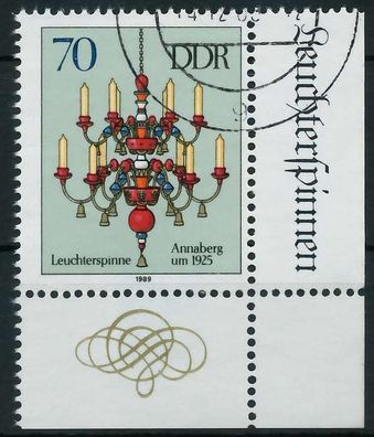 DDR 1989 Nr 3294 gestempelt ECKE-URE X0BFC46