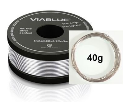 Viablue Silberlötzinn 40g (8m-Ring) - Lötdraht - Silberlot - HiFi - 4% Silber