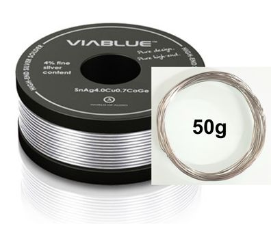 Viablue Silberlötzinn 50g (10m-Ring) - Lötdraht - Silberlot - HiFi - 4% Silber