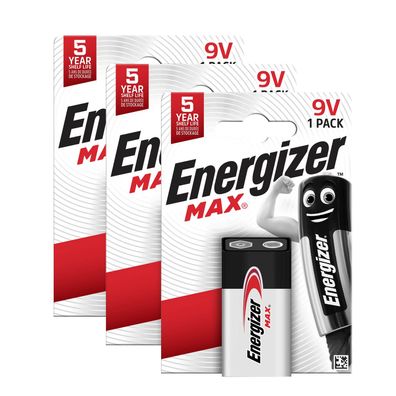 3x Energizer Batterie Alkaline E-Block 6LR61 9V Max 1er Blister